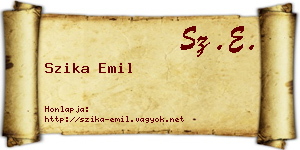 Szika Emil névjegykártya